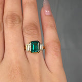 "Orvyn" Green 2.5 Carat Emerald Cut Trilogy Diamond Engagement Ring HLR518 HEERA DIAMONDS