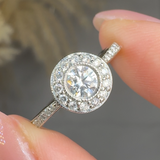 "Orvynne" 0.8 Carat Round Cut Diamond Shoulder Engagement Ring RAM720R HEERA DIAMONDS