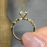 "Oryxen" 1.5 Carat Round Cut Lab Grown Diamond Shoulder Engagement Ring HLR539