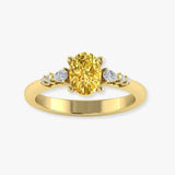 "Orzelyn" Yellow 1.58 Carat Oval Cut Lab Grown Diamond Shoulder Engagement Ring HLR444