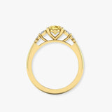 "Orzelyn" Yellow 1.58 Carat Oval Cut Lab Grown Diamond Shoulder Engagement Ring HLR444