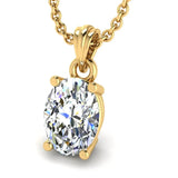 Oval Cut Solitaire Lab Grown Diamond Pendant POC4B - HEERA DIAMONDS
