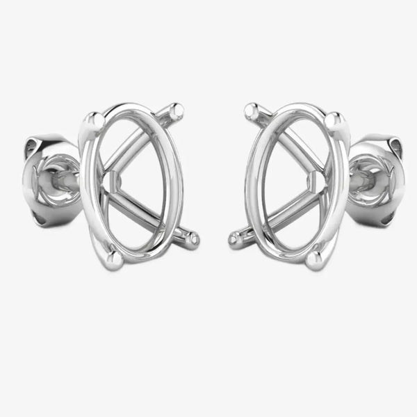 Oval Diamond Stud Earrings - E0C4M HEERA GOLD