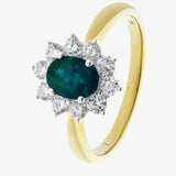 Oval Emerald with Diamond Cluster Ring HEERA DIAMONDS