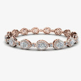 Oval Shape Halo 9 Carat Diamond Bracelet BRHAOC HEERA DIAMONDS