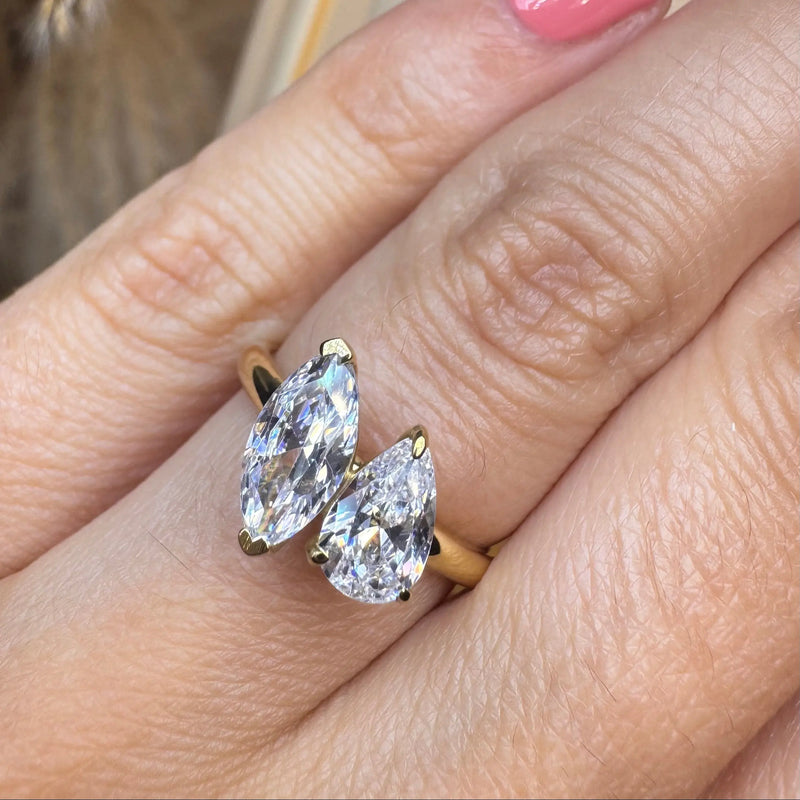 "Oyester" 2 Carat Toi et Moi 18kt Yellow Gold Engagement Ring SS2S03 HEERA DIAMONDS