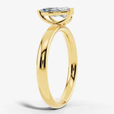 "Oyester" 2 Carat Toi et Moi 18kt Yellow Gold Engagement Ring Render- Side View