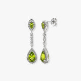 PERIDOT DROP EARRINGS IN 9K WHITE GOLD