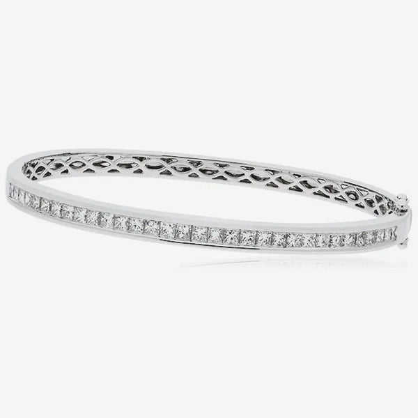 PRINCESS CUT DIAMOND CHANNEL HALF SETTING IN 18K WHITE GOLD HEERA DIAMONDS