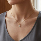 Pear Cut Solitaire Diamond Pendant With 18 Inches Chain PPS3B