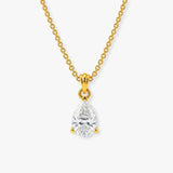 Pear Cut Solitaire Diamond Pendant With 18 Inches Chain PPS3B