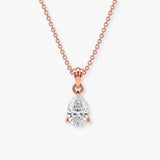 Pear Cut Solitaire Diamond Pendant With 18 Inches Chain PPS3B