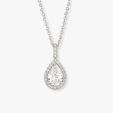 Pear Halo Diamond Pendant