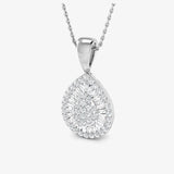 Pear Shape Cluster Pendant With Chain