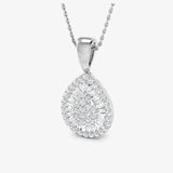 Pear Shape Cluster Pendant With Chain LM JEWELLERY