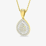 Pear Shape Cluster Pendant With Chain LM JEWELLERY