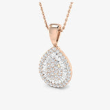 Pear Shape Cluster Pendant With Chain