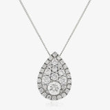 Pear Shape Cluster Pendant with Diamond Halo HEERA