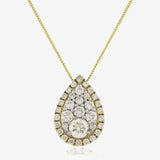 Pear Shape Cluster Pendant with Diamond Halo HEERA