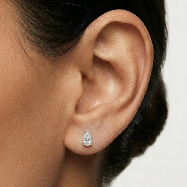 Pear Shape Diamond Stud Earrings - ESPS3BD