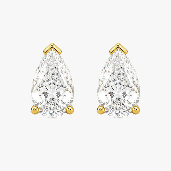 Pear Shape Diamond Stud Earrings - ESPS3BD