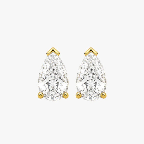 Pear Shape Diamond Stud Earrings - ESPS3BD