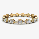 Pear Shape Halo 9 Carat Diamond Bracelet BRHAPS HEERA DIAMONDS