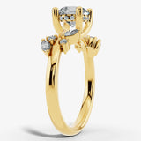 "Penelope" Rose Floral Under Halo Hidden 1.25 Carat Round Brilliant Cut Diamond Yellow Gold Engagement Ring HEERA DIAMONDS