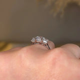 "Pippa" Three Stone Emerald Cut Diamond Trilogy Engagement Ring 3SEC52 - HEERA DIAMONDS