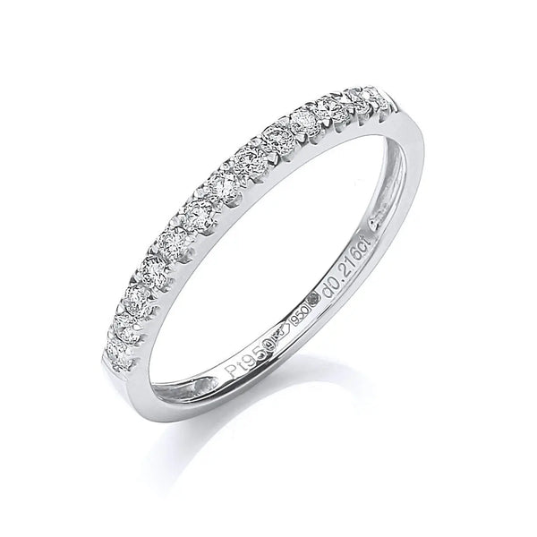 Platinum 0.20ct G/H-Si Half Eternity Diamond Ring HEERA DIAMONDS