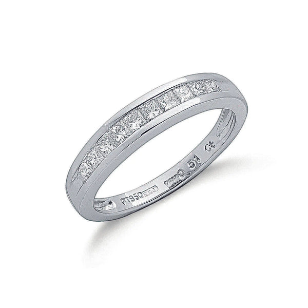 Platinum 0.50ct G/H-Vs Princess Cut Eternity Diamond Ring Hanron Jewellery