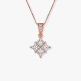 Princess cut cluster pendant