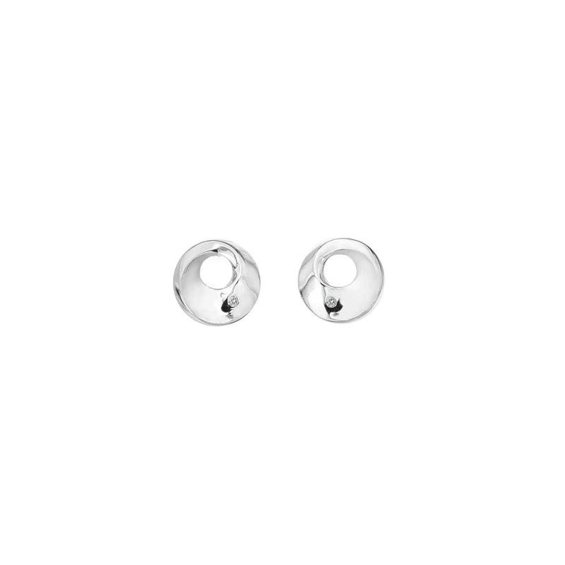 Quest Circle Stud Earrings - Plain Hot Diamonds