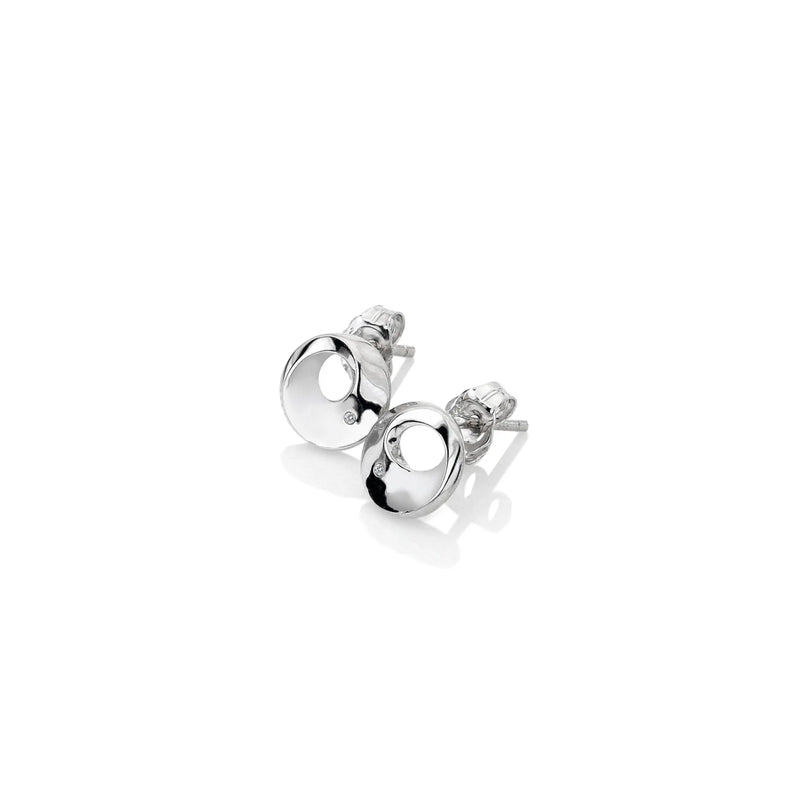 Quest Circle Stud Earrings - Plain Hot Diamonds