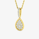 ROSE GOLD DIAMOND CLUSTER PENDANT WITH CHAIN