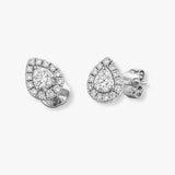 ROSE GOLD OVAL SHAPE HALO DIAMOND EARRING