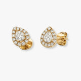 ROSE GOLD OVAL SHAPE HALO DIAMOND EARRING