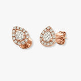 ROSE GOLD OVAL SHAPE HALO DIAMOND EARRING