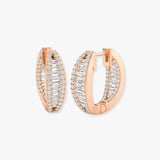 ROUND AND BAGUETTE CUT DIAMOND HOOP EARRINGS