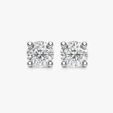 ROUND BRILLIANT DIAMOND SOLITAIRE BASKET SETTING STUD EARRINGS
