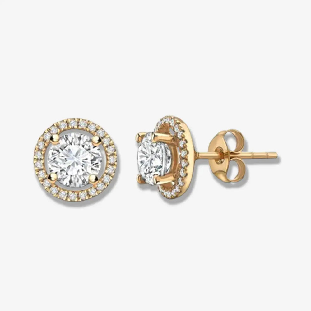 ROUND BRILLIANT DIAMOND STUD EARRINGS HEERA DIAMONDS