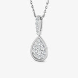ROUND CUT 0.19 CARAT DIAMOND CLUSTER PENDANT WITH CHAIN LM JEWELLERY