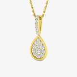 ROUND CUT 0.19 CARAT DIAMOND CLUSTER PENDANT WITH CHAIN LM JEWELLERY