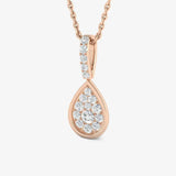 ROUND CUT 0.19 CARAT DIAMOND CLUSTER PENDANT WITH CHAIN LM JEWELLERY