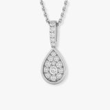 ROUND CUT 0.19 CARAT DIAMOND CLUSTER PENDANT WITH CHAIN
