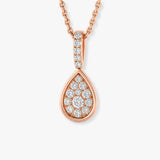ROUND CUT 0.19 CARAT DIAMOND CLUSTER PENDANT WITH CHAIN