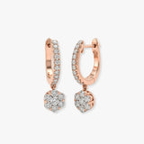 ROUND CUT 0.9 CARAT DIAMOND CLUSTER HOOP DROP & TRILOGY EARRINGS