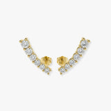ROUND CUT 1.02 CARAT DIAMOND CRAWLERS EARRINGS