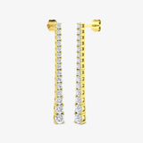 ROUND CUT 2.15 CARAT DIAMOND DROP & TRILOGY EARRINGS