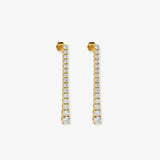 ROUND CUT 2.15 CARAT DIAMOND DROP & TRILOGY EARRINGS